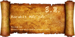 Barabit Máté névjegykártya